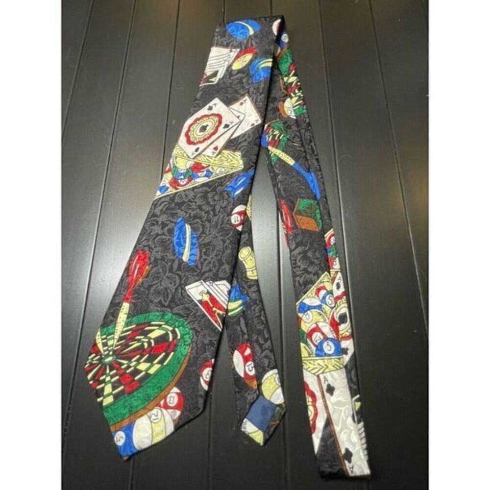Florence Silk‎ Tie Games Dart Cards Pool Party Novelty Necktie